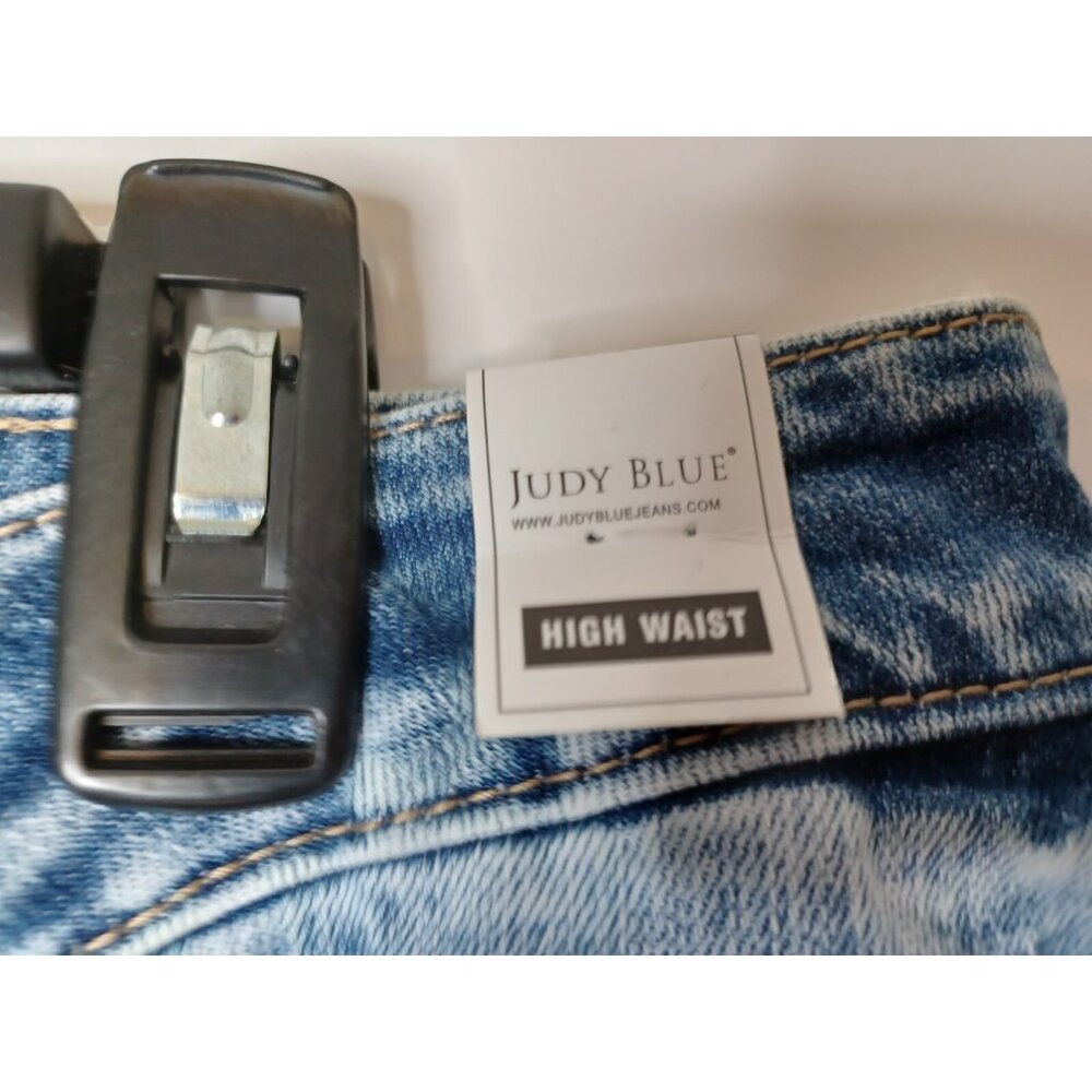 Judy Blue Skinny Fit High Waist Jeans Raw Hem Distressed 16W 34X27 - Picture 6 of 10